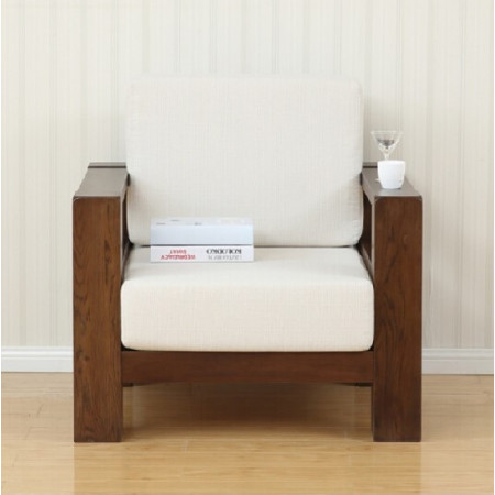 Dark Walnut Oil : Ghế Sofa Đơn Gỗ Sồi Kèm Nệm